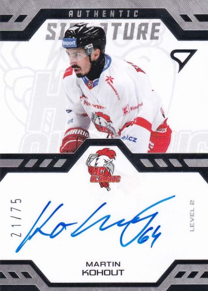 AUTO karta MARTIN KOHOUT 24-25 SZ ELH Ser. 2 Authentic Signature Level 2 /75